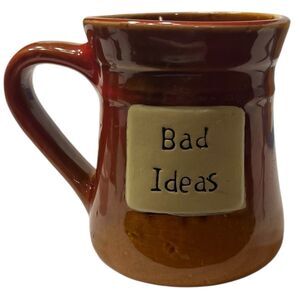 Handmade Rustic Ceramic Mug Bad Ideas Oversized 20oz Coffee Cup Cottagecore